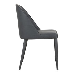 Burton Black Fade Vegan Leather Dining Chair (Set of 2) - Ornate Home