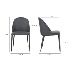 Burton Black Fade Vegan Leather Dining Chair (Set of 2) - Ornate Home