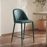 Burton Dark Teal Vegan Leather Counter Stool - Ornate Home