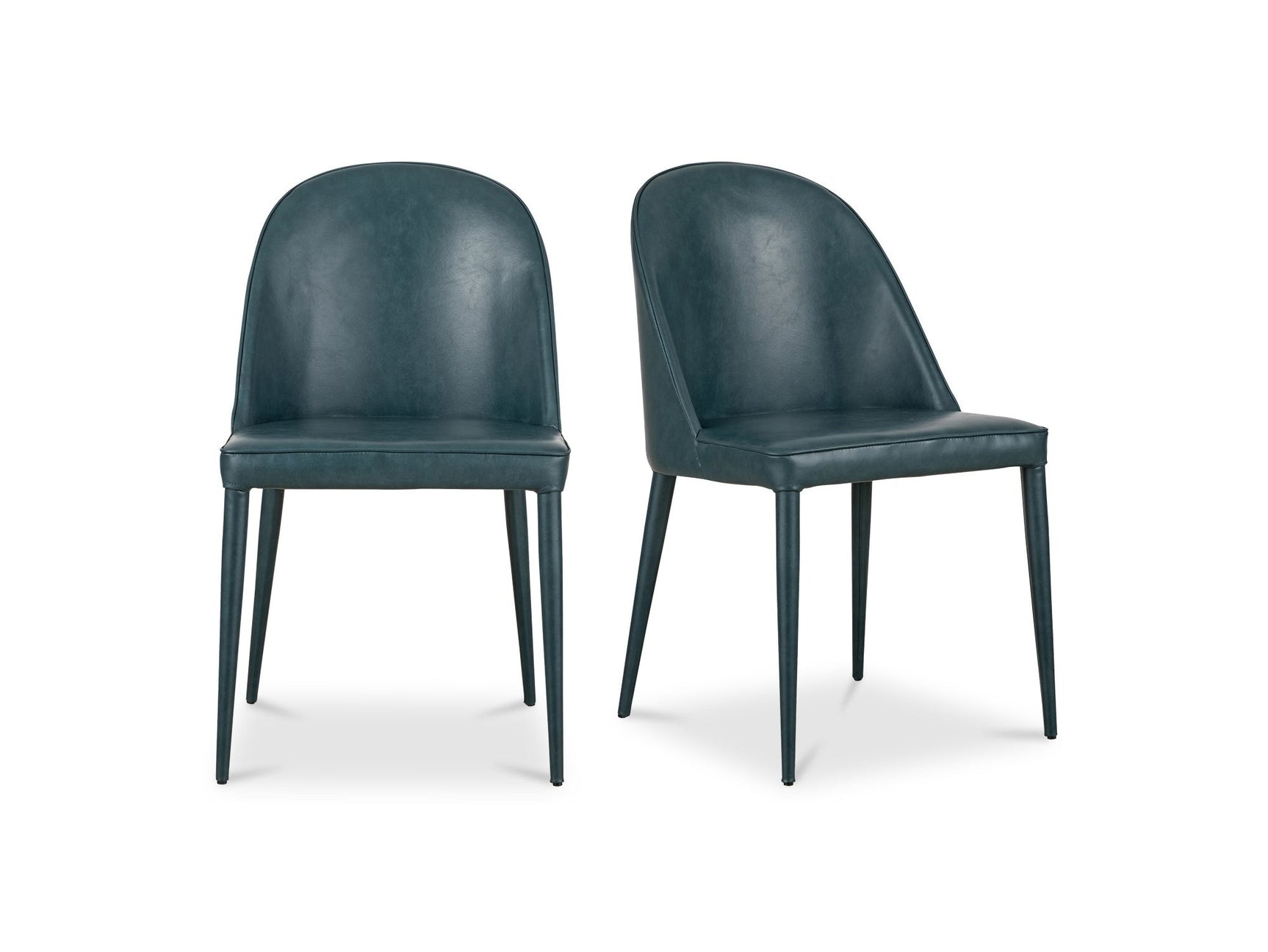 Burton Dark Teal Vegan Leather Dining Chair (Set of 2) - Ornate Home