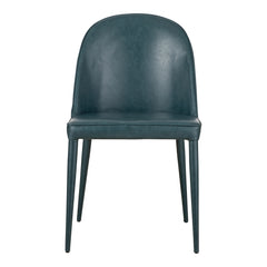 Burton Dark Teal Vegan Leather Dining Chair (Set of 2) - Ornate Home