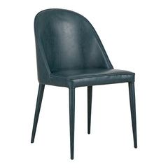 Burton Dark Teal Vegan Leather Dining Chair (Set of 2) - Ornate Home