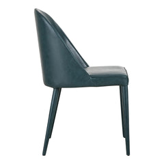 Burton Dark Teal Vegan Leather Dining Chair (Set of 2) - Ornate Home