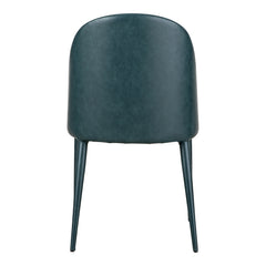 Burton Dark Teal Vegan Leather Dining Chair (Set of 2) - Ornate Home