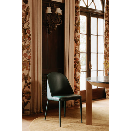 Burton Dark Teal Vegan Leather Dining Chair (Set of 2) - Ornate Home