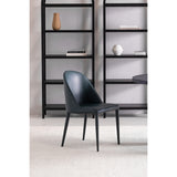 Burton Dark Teal Vegan Leather Dining Chair (Set of 2) - Ornate Home