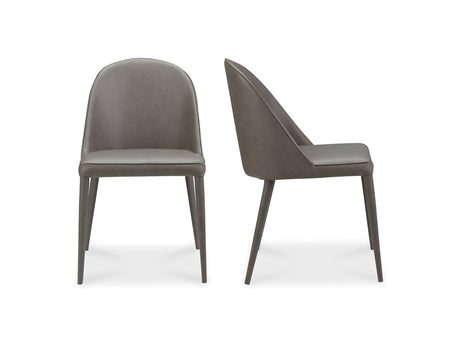 Burton Grey Vegan Leather Dining Chair (Set of 2) - Ornate Home