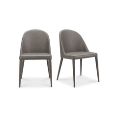 Burton Grey Vegan Leather Dining Chair (Set of 2) - Ornate Home