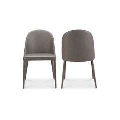 Burton Grey Vegan Leather Dining Chair (Set of 2) - Ornate Home