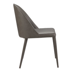 Burton Grey Vegan Leather Dining Chair (Set of 2) - Ornate Home