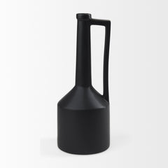 Burton Matte Black Large Ceramic Jug Vase - Ornate Home