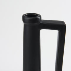 Burton Matte Black Large Ceramic Jug Vase - Ornate Home