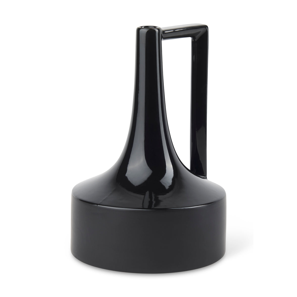 Burton Matte Black Large Glossy and Ceramic Jug Vase - Ornate Home