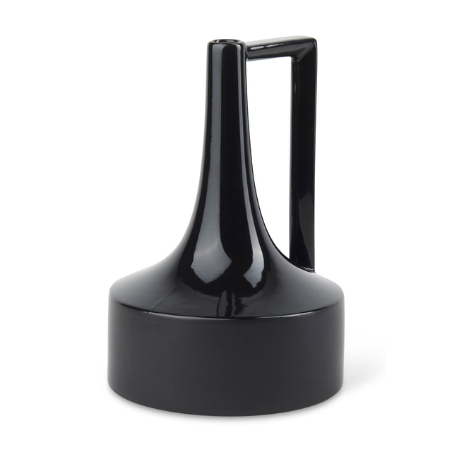 Burton Matte Black Large Glossy and Ceramic Jug Vase - Ornate Home