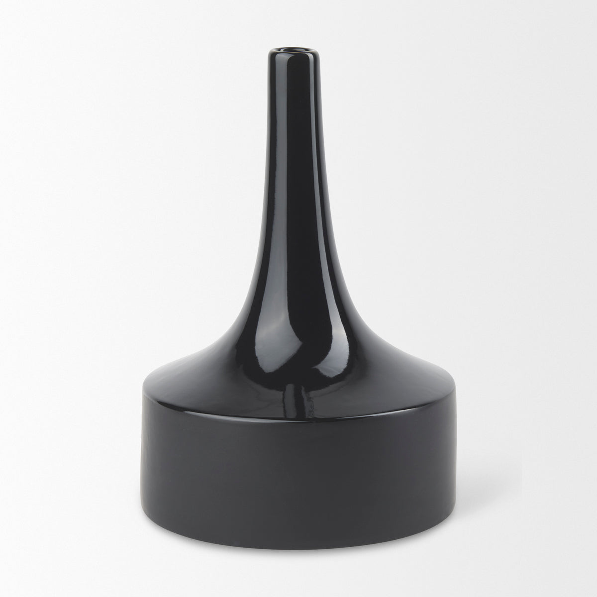 Burton Matte Black Large Glossy and Ceramic Jug Vase - Ornate Home