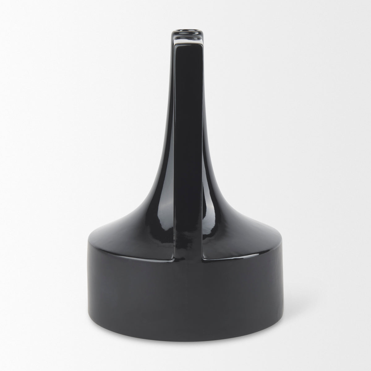 Burton Matte Black Large Glossy and Ceramic Jug Vase - Ornate Home