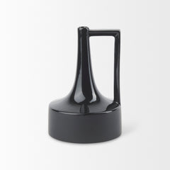 Burton Matte Black Medium Glossy and Ceramic Jug Vase - Ornate Home