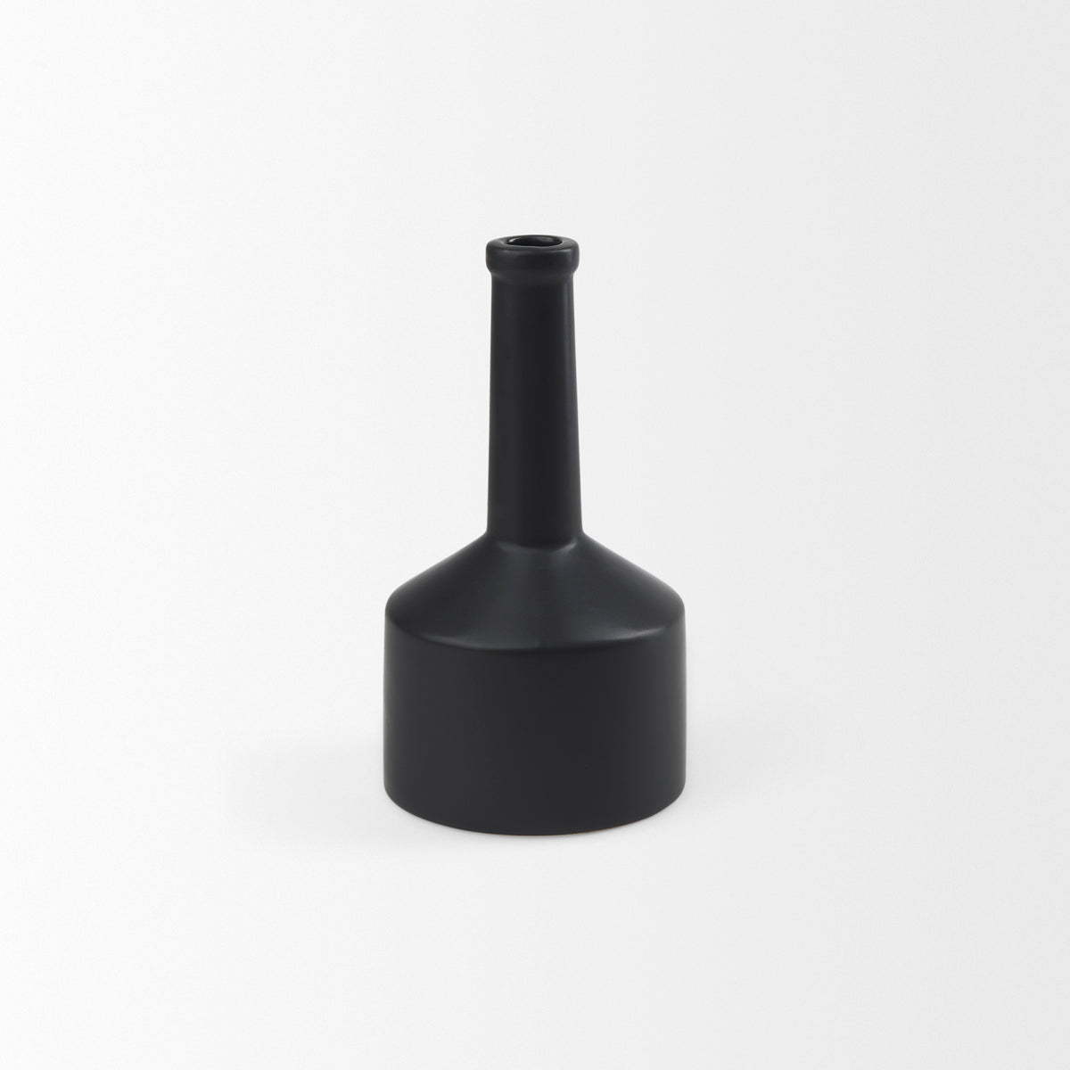 Burton Matte Black Small Ceramic Jug Vase - Ornate Home