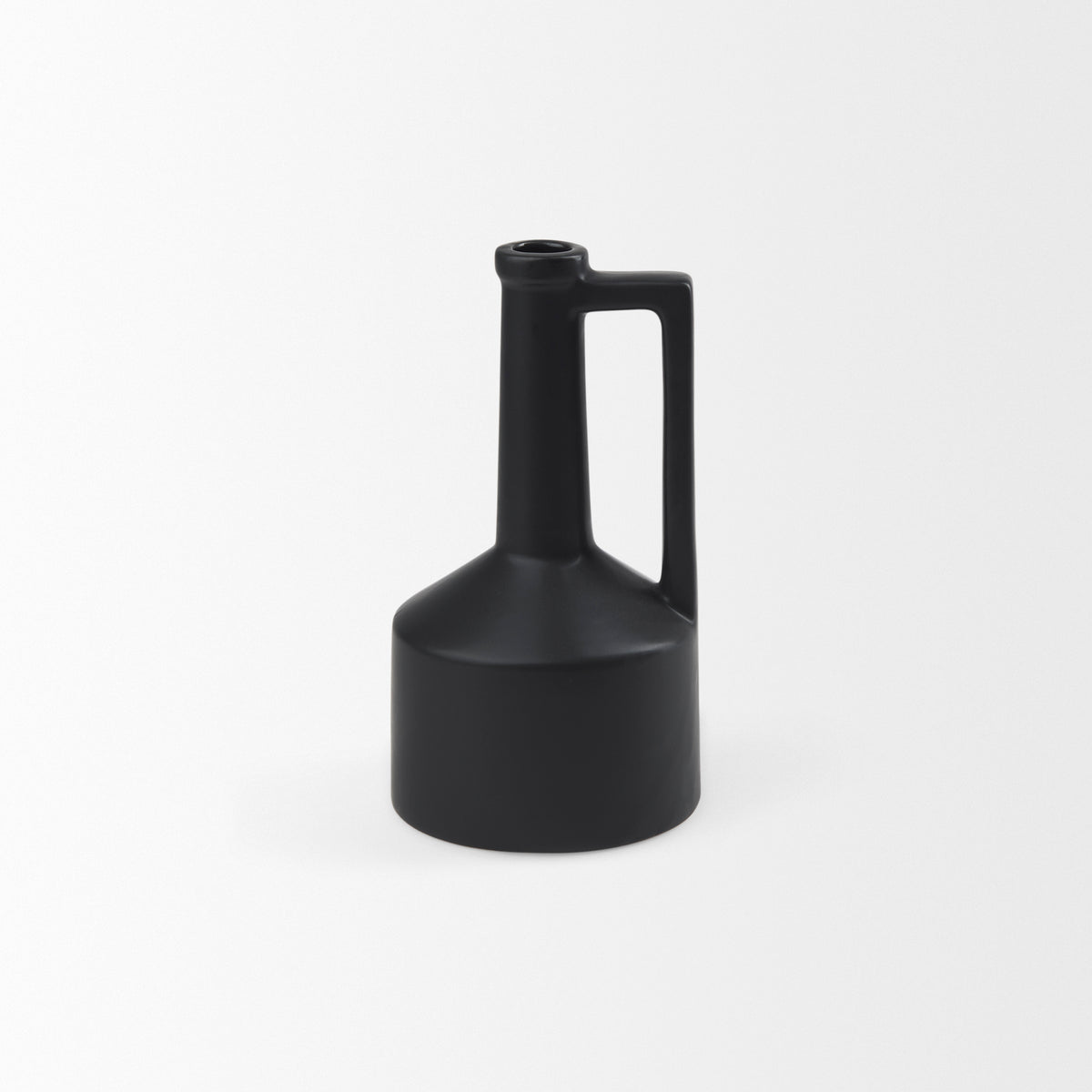 Burton Matte Black Small Ceramic Jug Vase - Ornate Home
