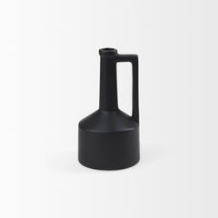 Burton Matte Black Small Ceramic Jug Vase - Ornate Home