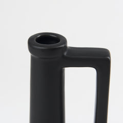 Burton Matte Black Small Ceramic Jug Vase - Ornate Home