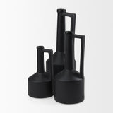 Burton Matte Black Small Ceramic Jug Vase - Ornate Home