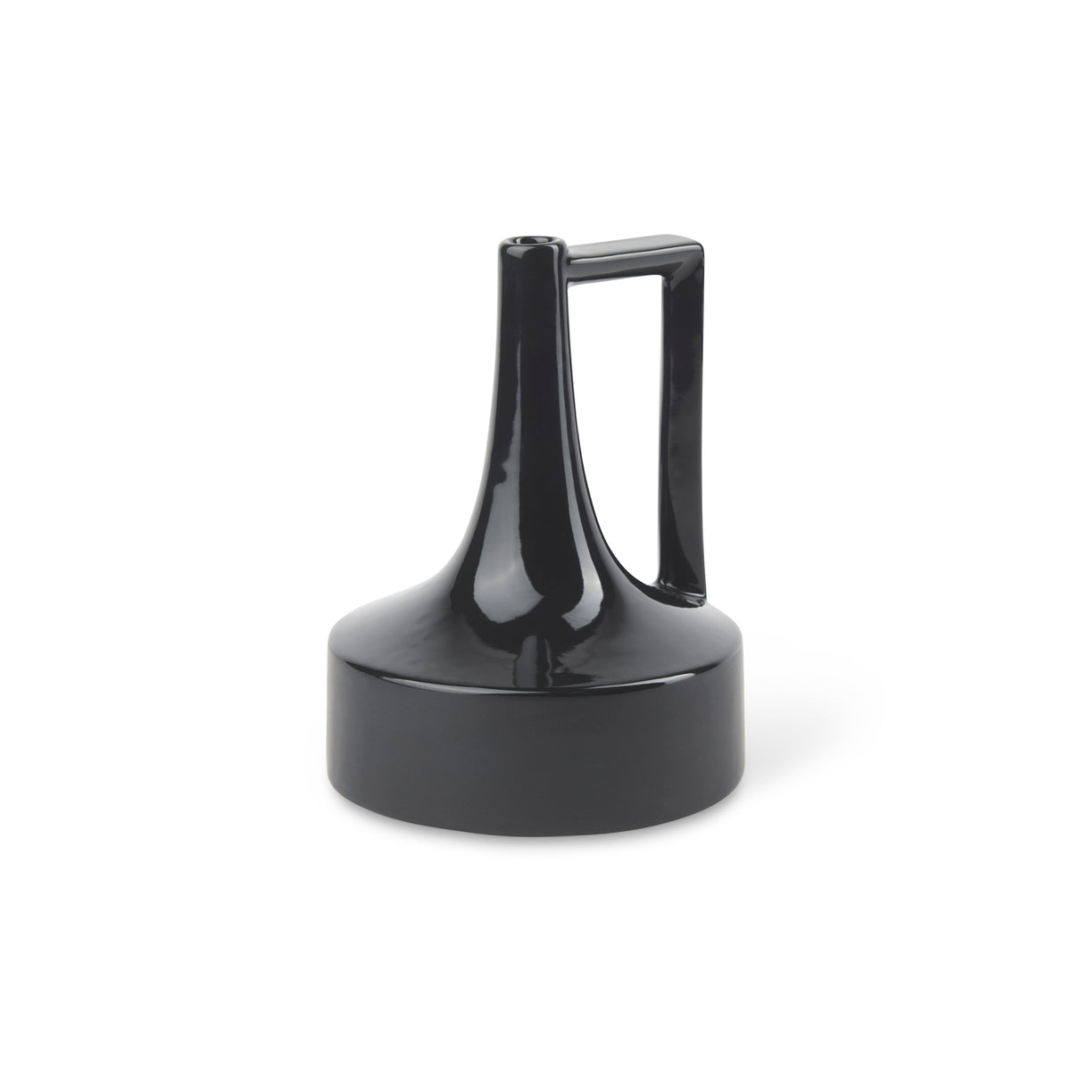 Burton Matte Black Small Glossy and Ceramic Jug Vase - Ornate Home