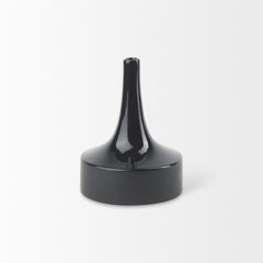 Burton Matte Black Small Glossy and Ceramic Jug Vase - Ornate Home