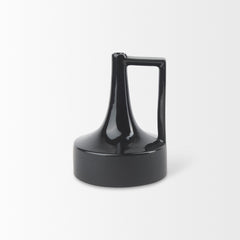 Burton Matte Black Small Glossy and Ceramic Jug Vase - Ornate Home