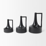 Burton Matte Black Small Glossy and Ceramic Jug Vase - Ornate Home