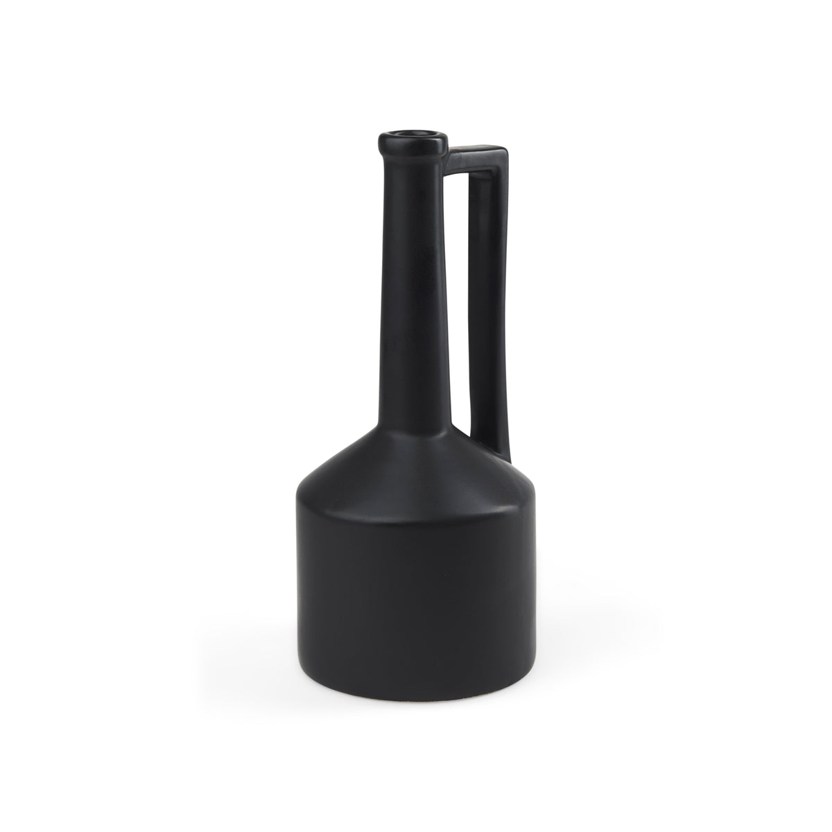 Burton Medium Matte Black Ceramic Jug Vase - Ornate Home