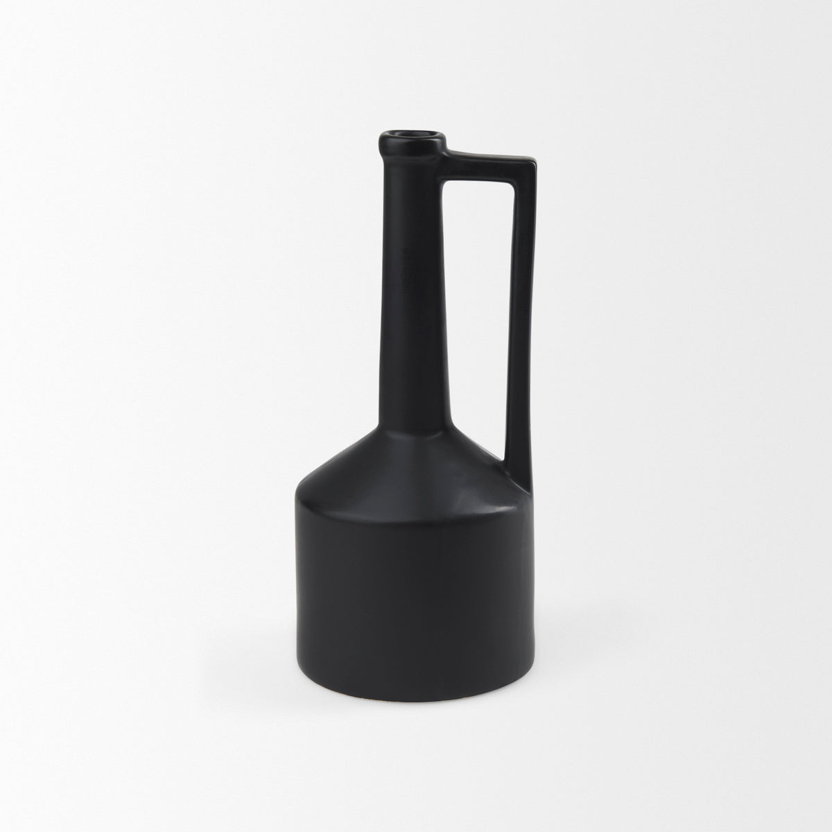Burton Medium Matte Black Ceramic Jug Vase - Ornate Home