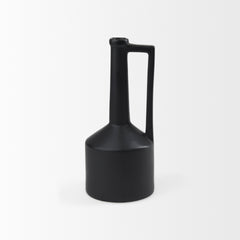 Burton Medium Matte Black Ceramic Jug Vase - Ornate Home