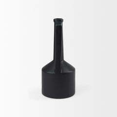 Burton Medium Matte Black Ceramic Jug Vase - Ornate Home