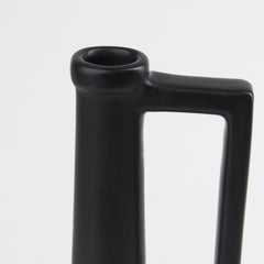 Burton Medium Matte Black Ceramic Jug Vase - Ornate Home