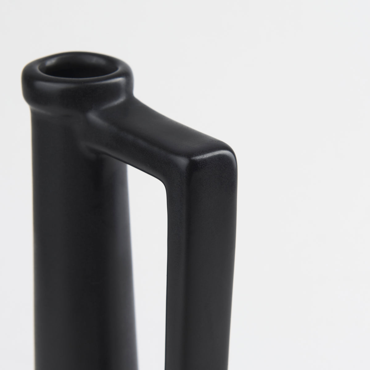 Burton Medium Matte Black Ceramic Jug Vase - Ornate Home