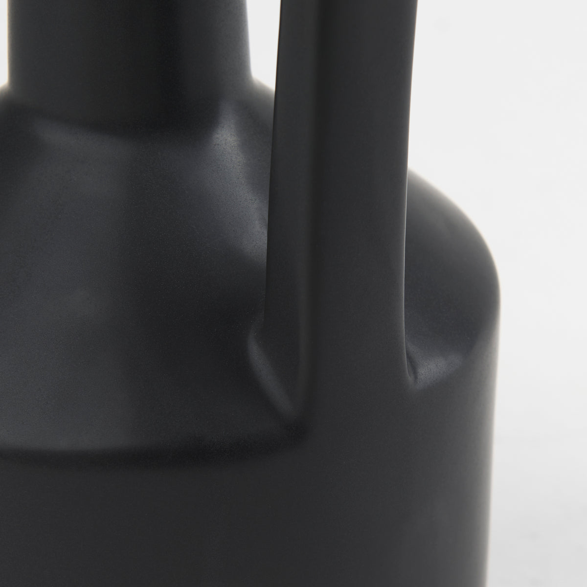 Burton Medium Matte Black Ceramic Jug Vase - Ornate Home
