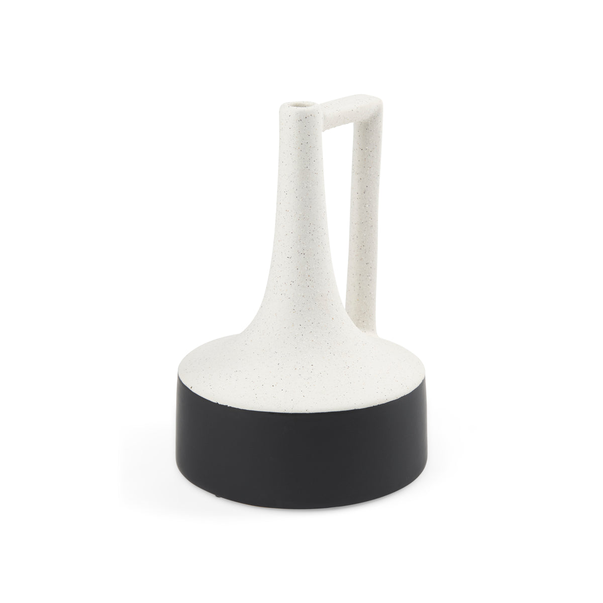 Burton Medium White/Black Ceramic Jug Vase - Ornate Home