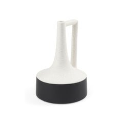 Burton Medium White/Black Ceramic Jug Vase - Ornate Home
