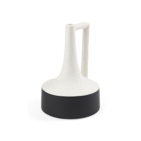 Burton Medium White/Black Ceramic Jug Vase - Ornate Home