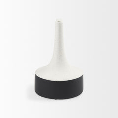 Burton Medium White/Black Ceramic Jug Vase - Ornate Home