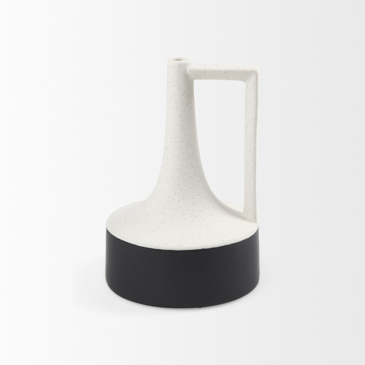 Burton Medium White/Black Ceramic Jug Vase - Ornate Home