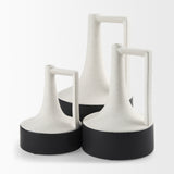 Burton Medium White/Black Ceramic Jug Vase - Ornate Home