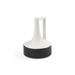 Burton White/Black Small Ceramic Jug Vase - Ornate Home