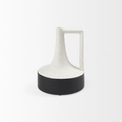 Burton White/Black Small Ceramic Jug Vase - Ornate Home