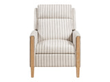 Burton White/Gray Striped Push Back Reclining Chair - Ornate Home