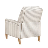 Burton White/Gray Striped Push Back Reclining Chair - Ornate Home