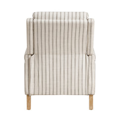 Burton White/Gray Striped Push Back Reclining Chair - Ornate Home