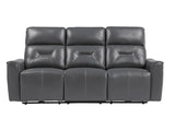 Burwell Dark Gray Power Double Reclining Sofas - Ornate Home