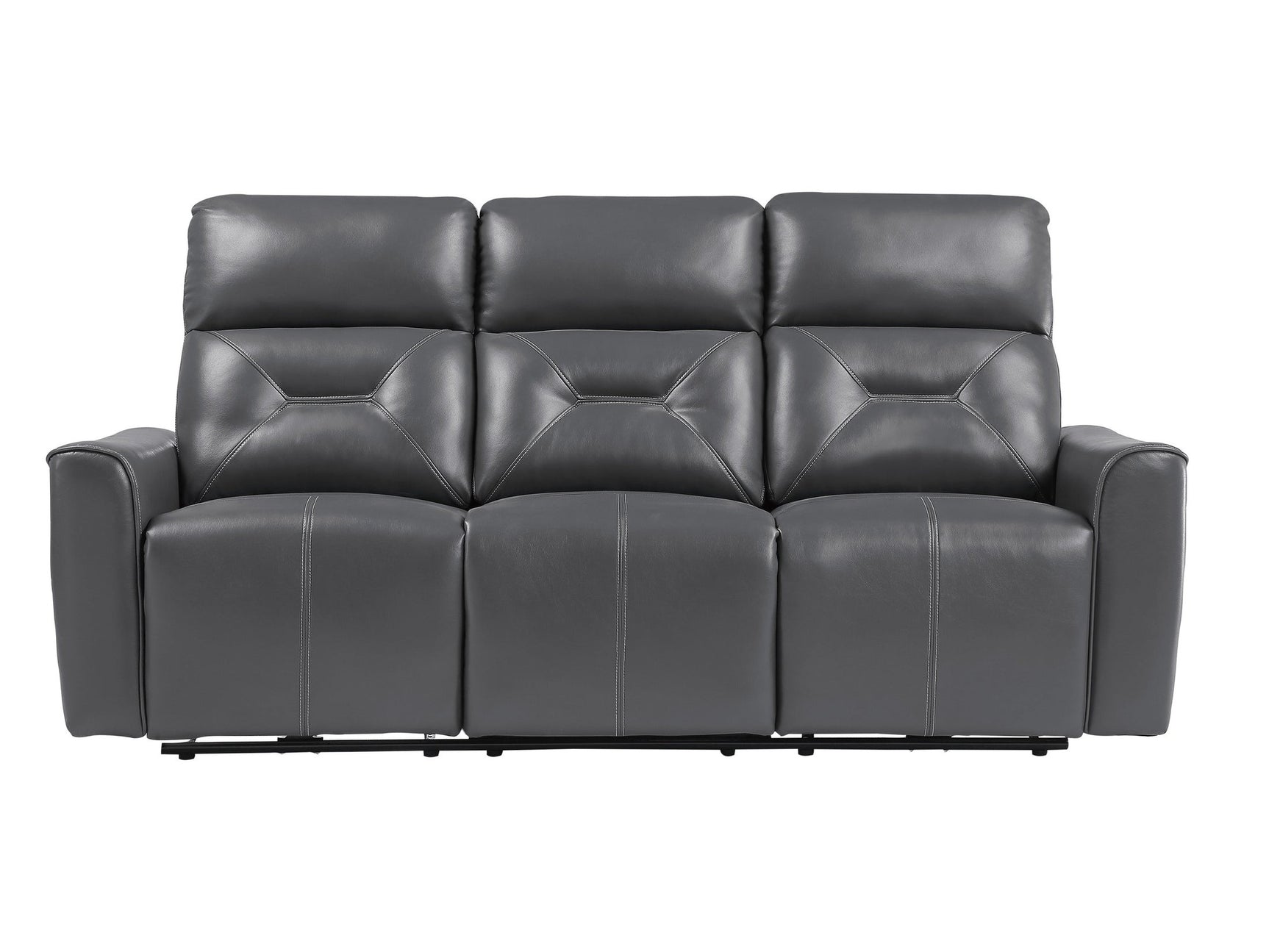 Burwell Dark Gray Power Double Reclining Sofas - Ornate Home